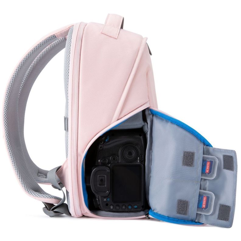 Bagsmart - Mochila para cámara y notebook de 13.3" - Rosado-1