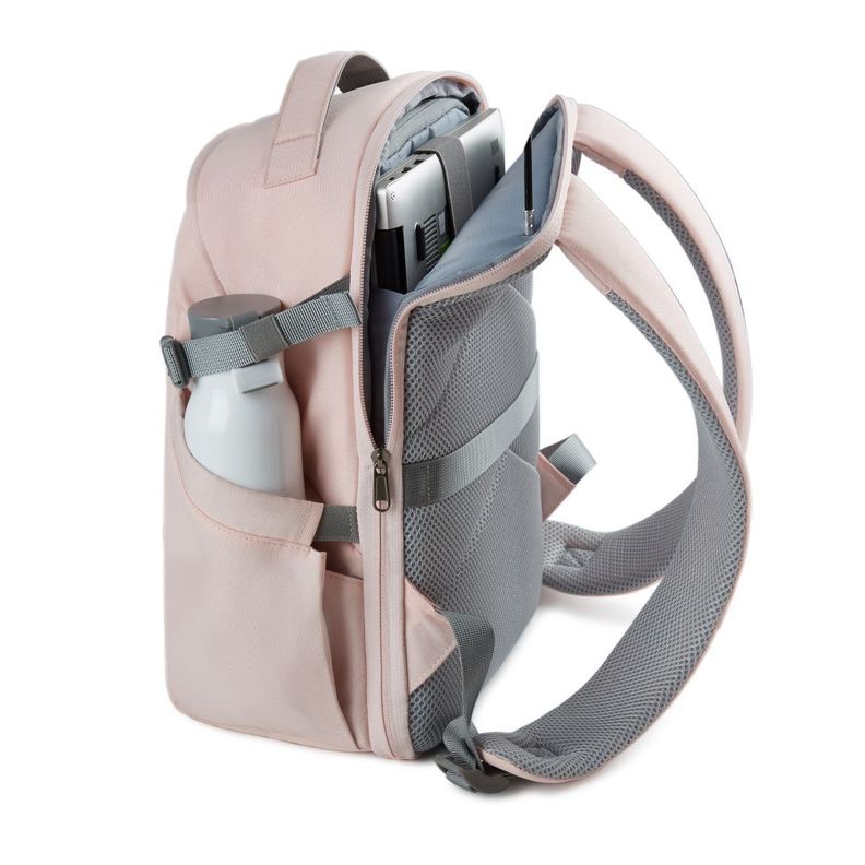 Bagsmart - Mochila para cámara y notebook de 13.3" - Rosado-3