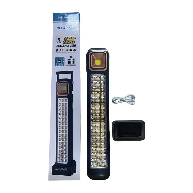 Lámpara Solar Foco Luz Emergencia Recargable 48 Led-0