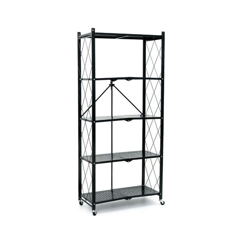Estante Plegable Multiuso Metal 5 Niveles Ruedas-0