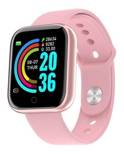 Smartwatch Smart Bracelet D20 Notificaciones Para Samsung y Iphone Rosa-3