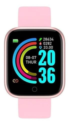 Smartwatch Smart Bracelet D20 Notificaciones Para Samsung y Iphone Rosa-1