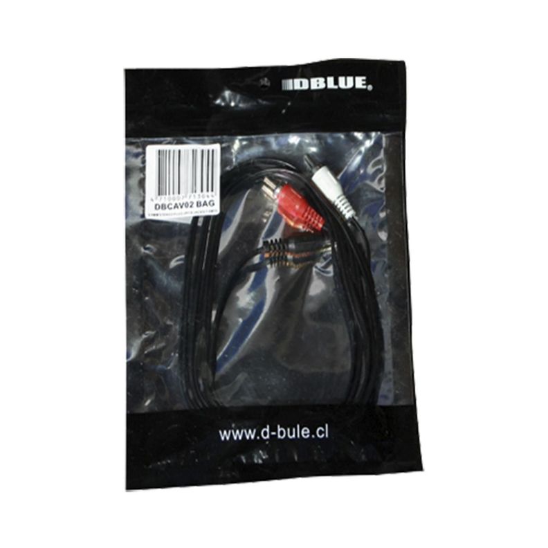 Cable Stereo Plug 3.5 a RCA Bag 1.8mt Dblue-1