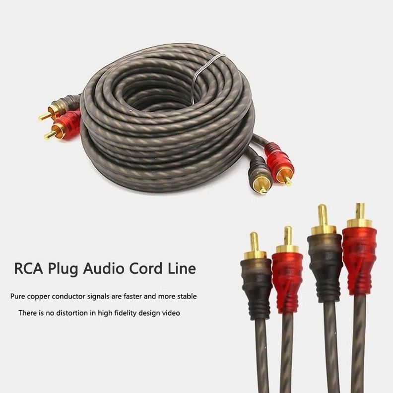 Cable Rca 5mt Estereofónico Trenzado Amplificador Calidad-0