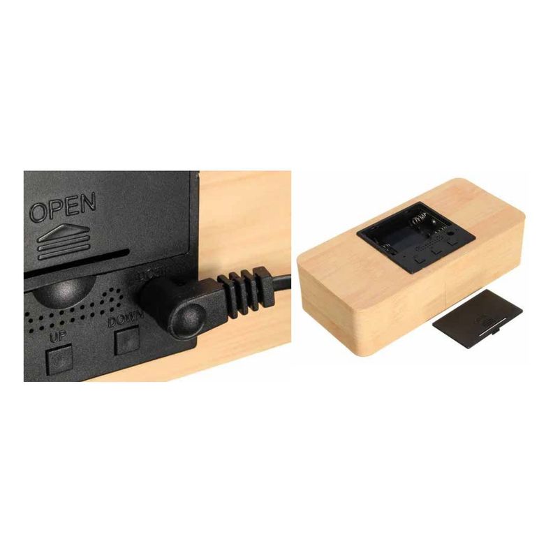 Reloj Despertador De Madera Con Pantalla Digital - PuntoStore-1