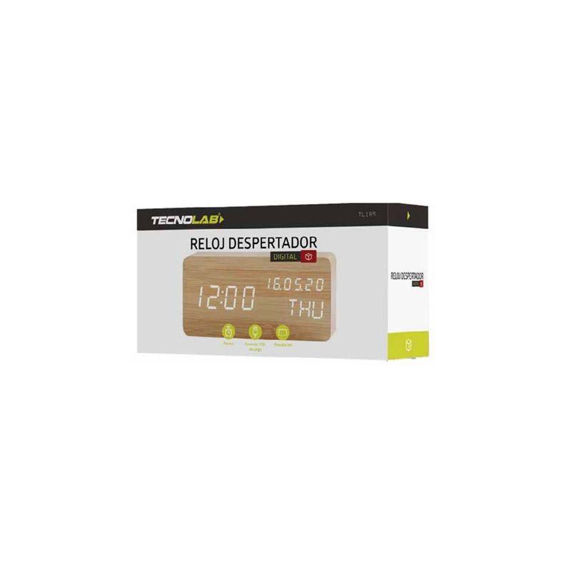 Reloj Despertador De Madera Con Pantalla Digital - PuntoStore-2