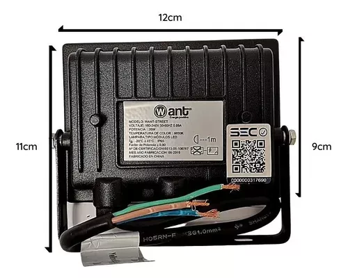 Foco Proyector De Area Led 20w Exterior Sec Luz Calida-2