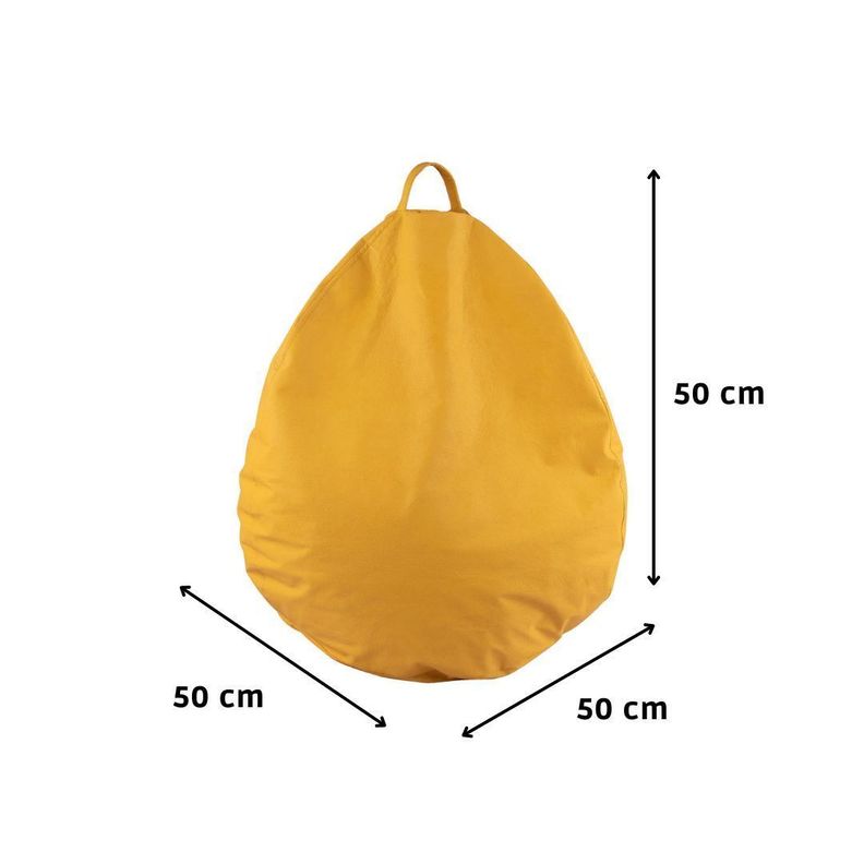 Funda Pouf Pera Amarilla Eco Cuero Infantil 50x50x50 cm Máxima Design-2