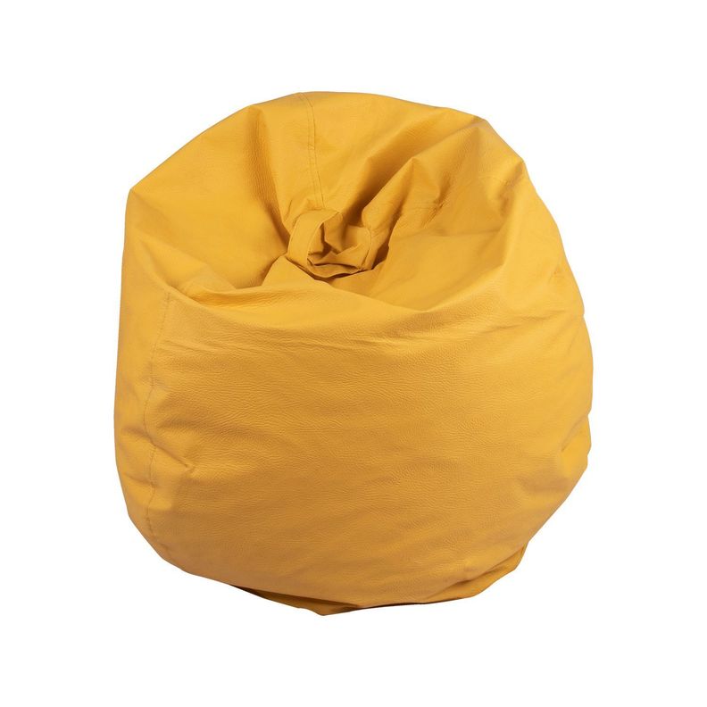 Funda Pouf Pera Amarilla Eco Cuero Infantil 50x50x50 cm Máxima Design-1