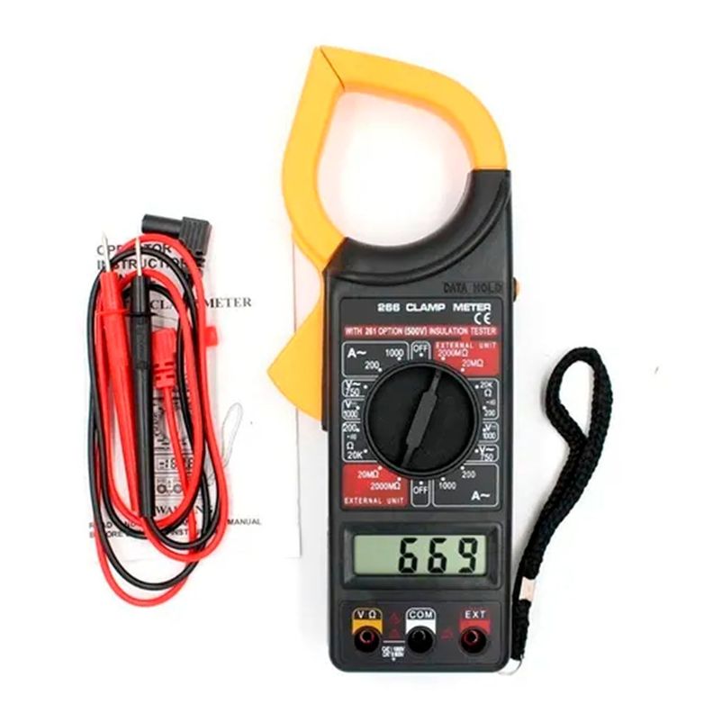 Multitester Digital De Tenaza Serie Dt-266 Amperimetro-0