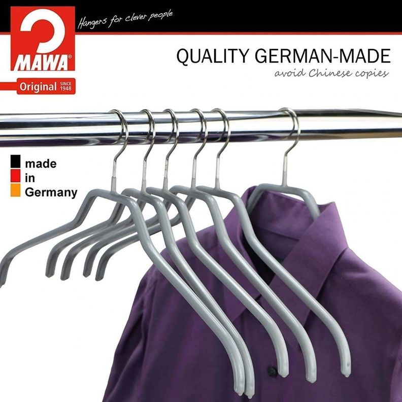 Set De 10 Colgadores Para Ropa Plateado, Silhouette 45F.-1