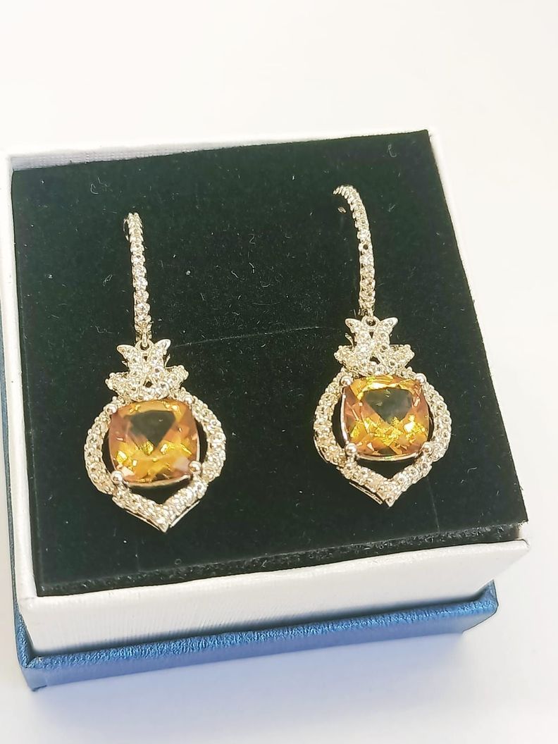 Aros Largos De Plata Gema Diaspora Zultanita Cambia De Color-1