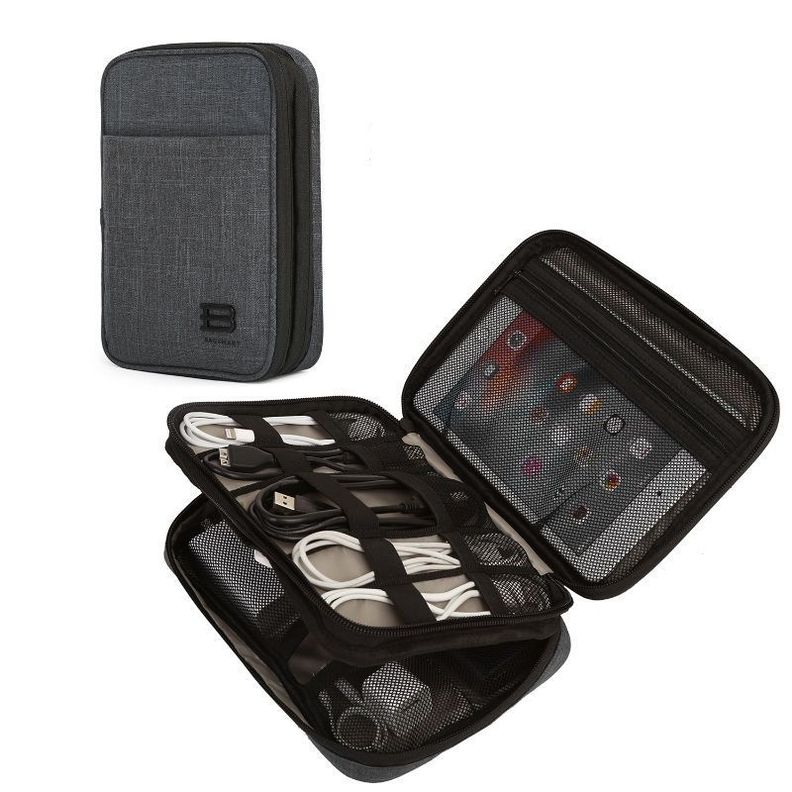 BAGSMART Maletín Organizador de accesorios electrónicos- Negro-1