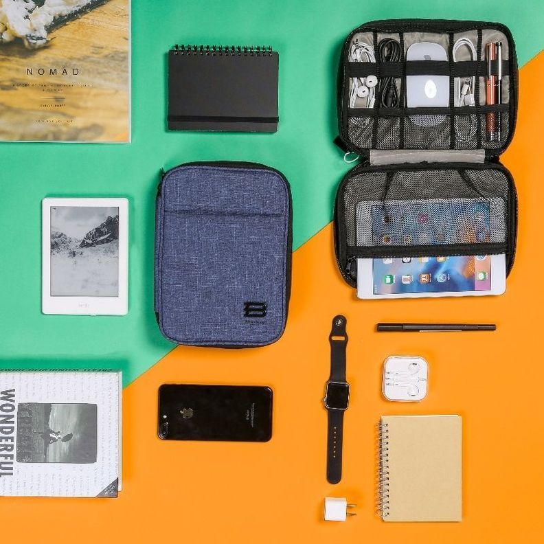 BAGSMART Maletín Organizador de accesorios electrónicos- Negro-6