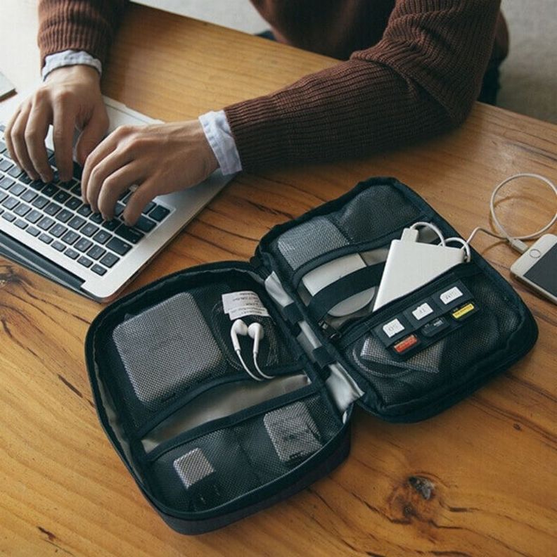 BAGSMART Maletín Organizador de accesorios electrónicos- Negro-5