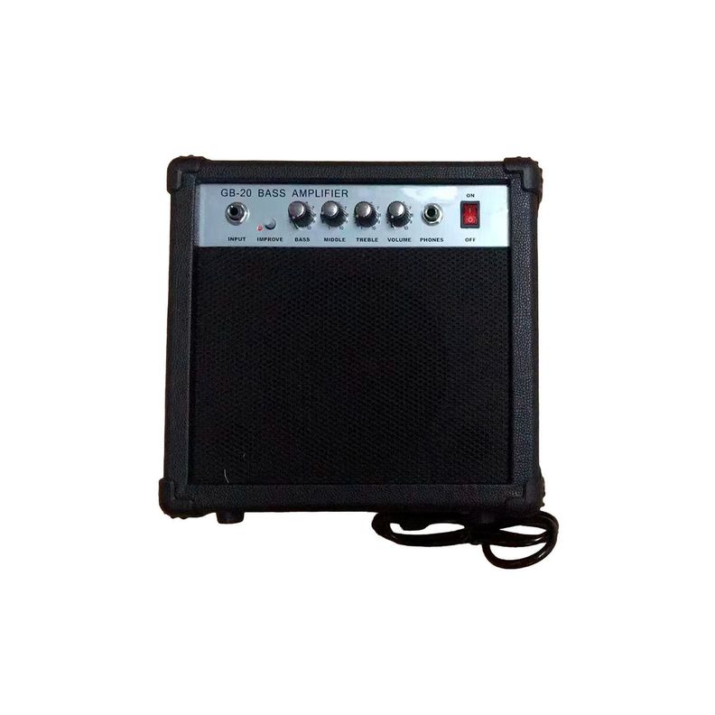 Pack bajo eléctrico negro con ampli 20 W y accesorios-2