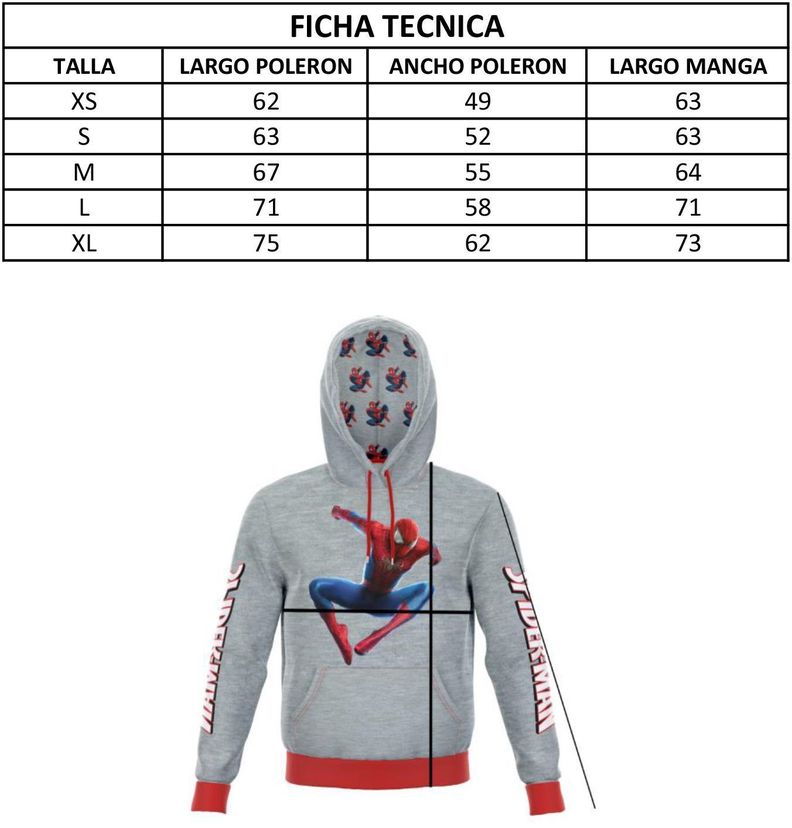POLERON HOMBRE C/C SPIDERMAN D3-1