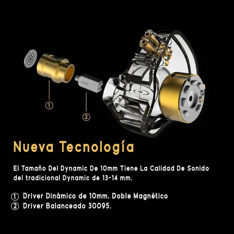 Audífonos KZ ZSN PRO + Accesorios + Gomas + Estuche.-2