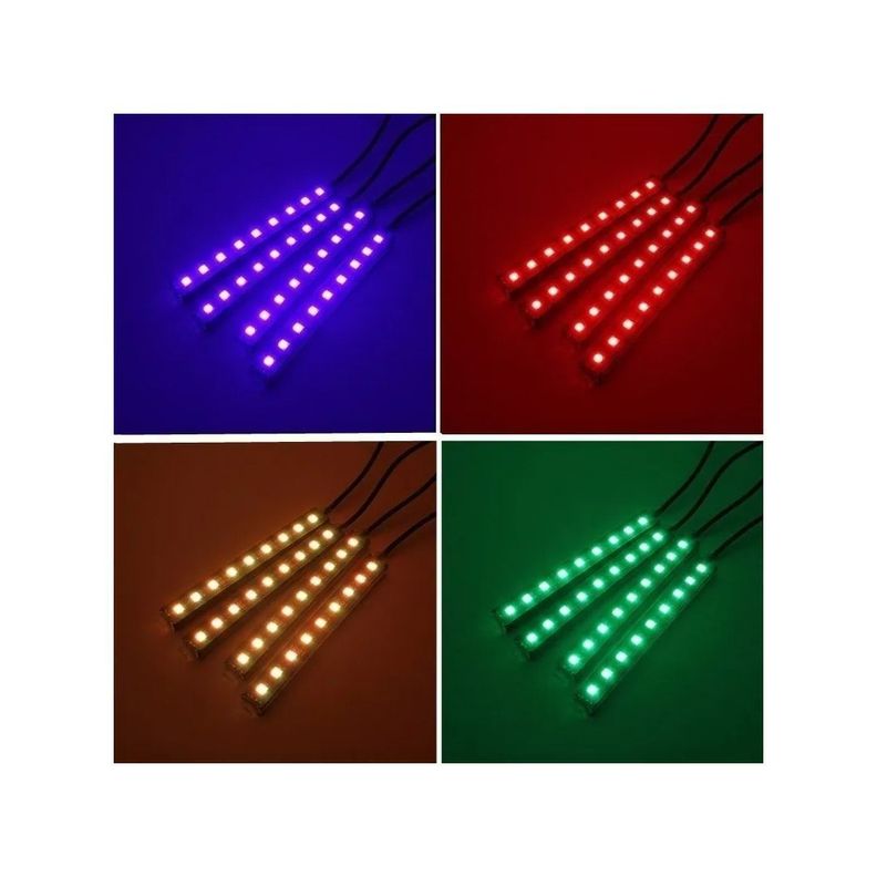 Kit De Tiras LED Flexibles RGB Para Interior De Automovil-1