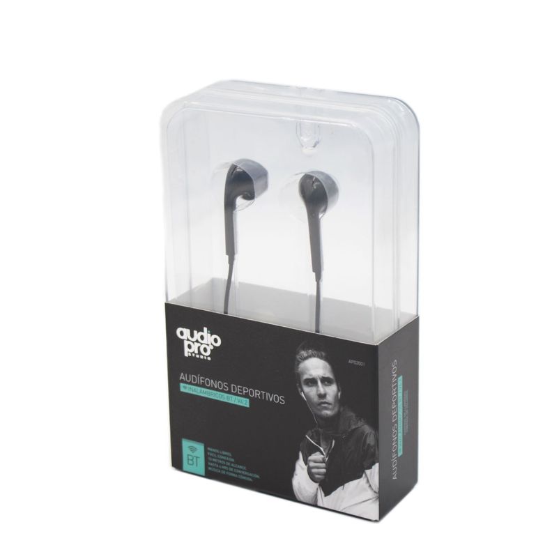 Audifonos Deportivos Bluetooth Manos Libres Negro Audiopro-3