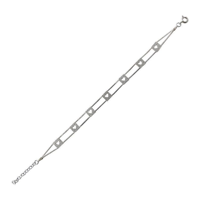 Pulsera de Plata Love de Corazones - Mabelita-0