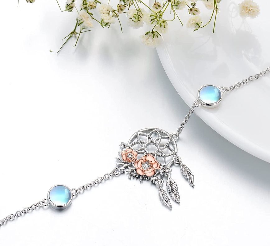 Pulsera Atrapasueños Piedra Luna Plata 925-1