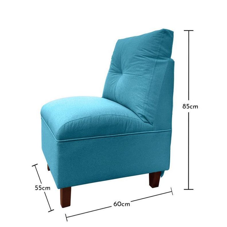 Butaca Mateo Chenille Turquesa Pata Madera 1C-4