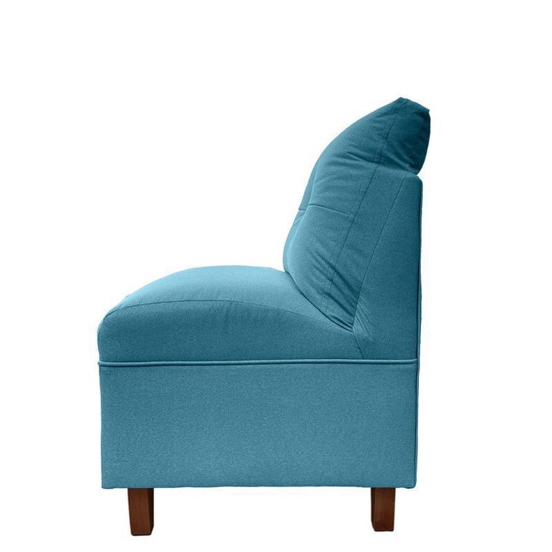 Butaca Mateo Chenille Turquesa Pata Madera 1C-2
