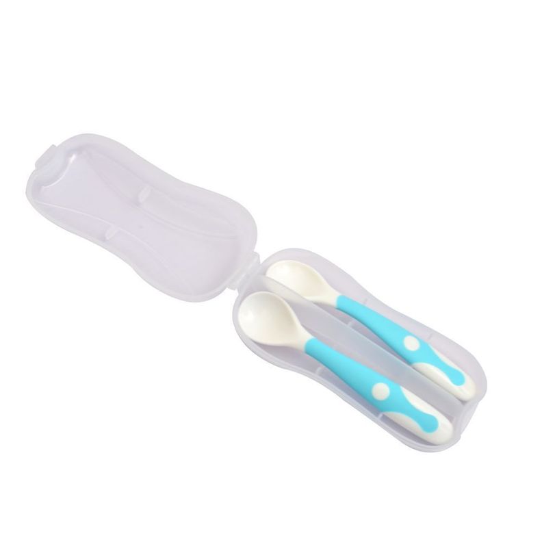 Set Cucharas Flexible con Estuche Celeste-1