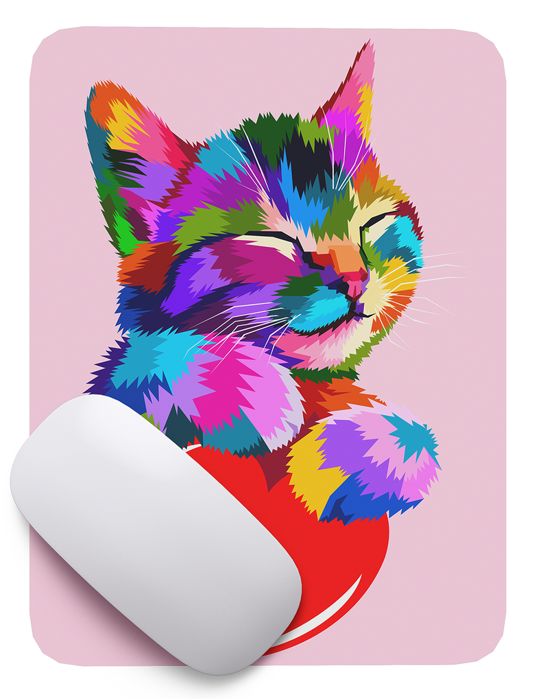 Mouse Pad Gato Arte de animales - 17cm X 21cm D25-1