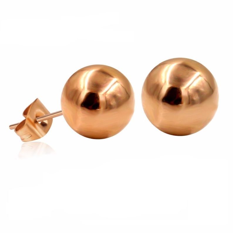 Pendientes Esferas de 3mm chapados en oro rosa 14kl-0