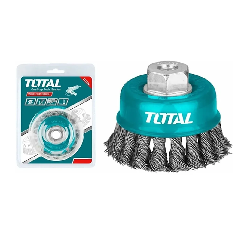 Escobilla De Copa Trenzada Torcida 125mm Esmeril Total-0