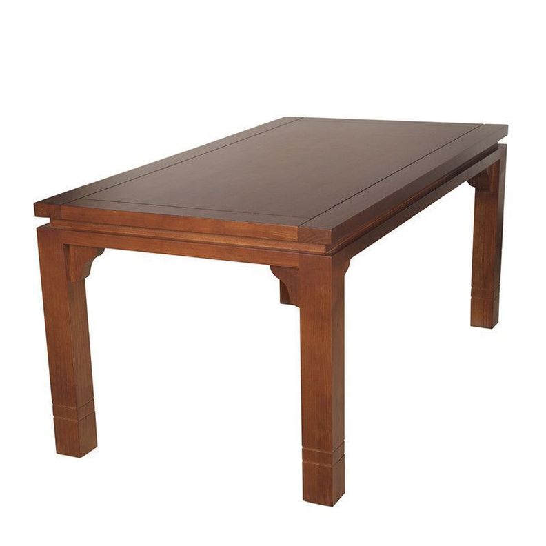 JUEGO DE COMEDOR LUCIANA RECTANGULAR 6 SILLAS MADERA COLOR MIEL TAPIZ CAFÉ JASPEADO-1