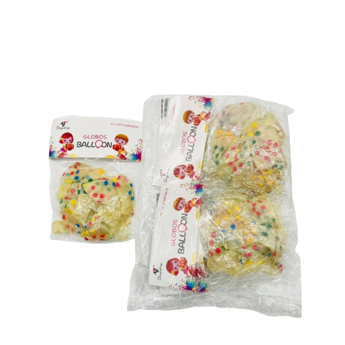 Set De 10Pcs Globos Transparentes Con Puntos-0
