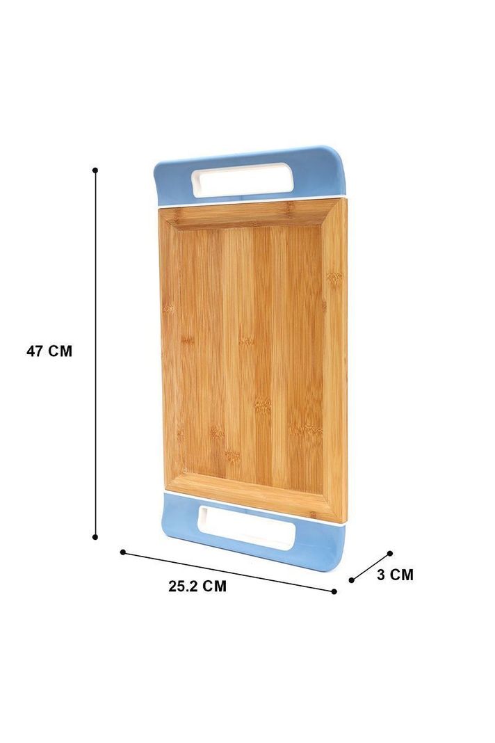 Bandeja Para Servir Rectangular Bambú Madera-2