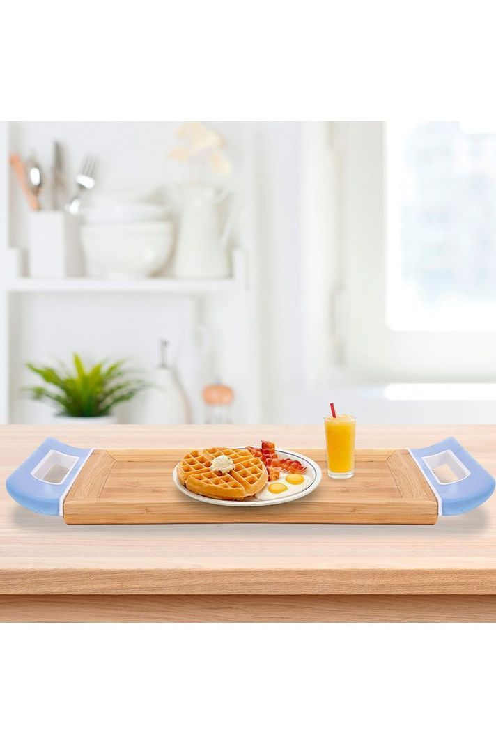 Bandeja Para Servir Rectangular Bambú Madera-5