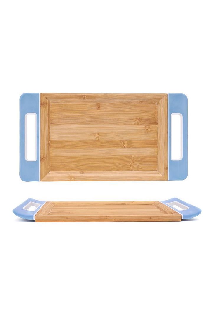 Bandeja Para Servir Rectangular Bambú Madera-3