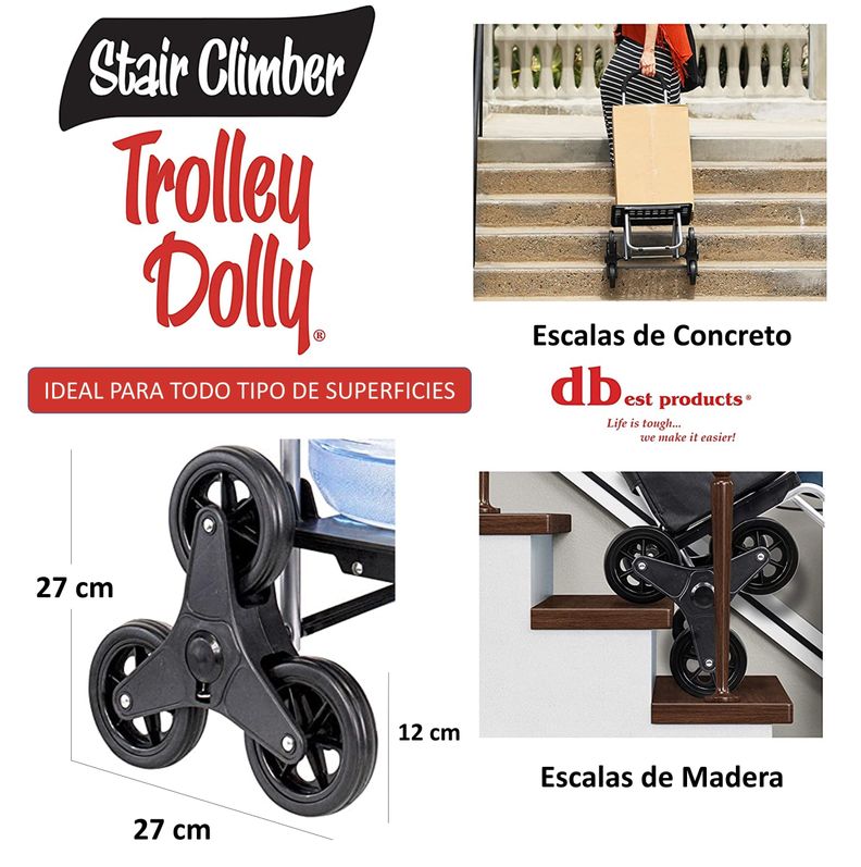 Carrito De Compras Plegable Escalador Feria Trolley Dolly Yegua Black-2