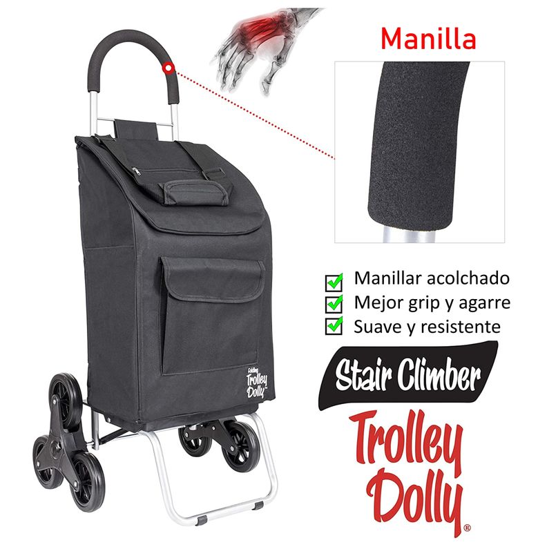 Carrito De Compras Plegable Escalador Feria Trolley Dolly Yegua Black-3