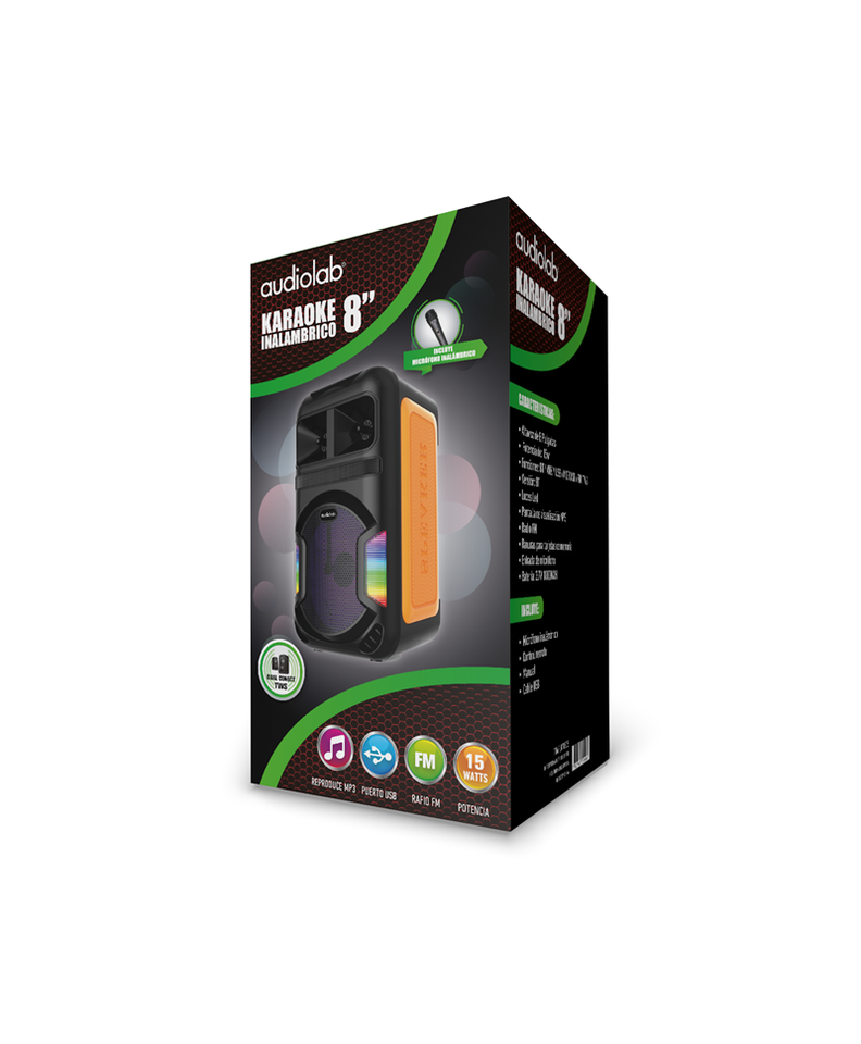Karaoke BT 8" TWS/FM/USB/SD/AUX/ 15W-1