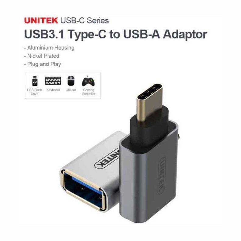 Adaptador Unitek OTG USB-C, 3.1 Tipo C A Usb Hembra-1