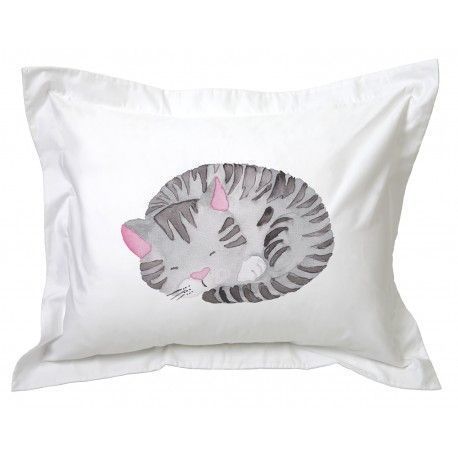 Funda de Almohada Gato Acuarela-0
