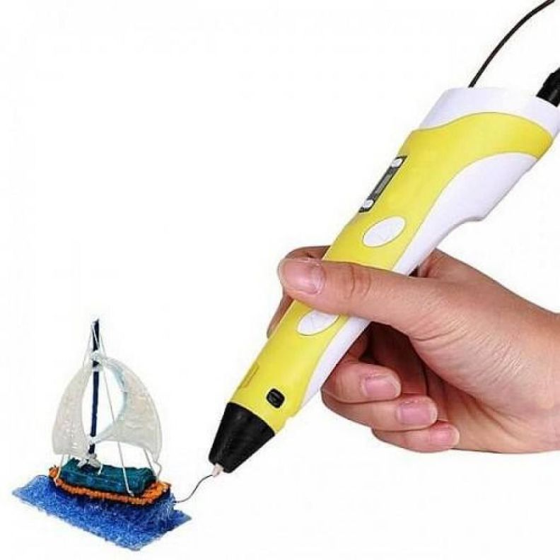 Boligrafo de impresión 3D ABS 3D PEN-2 RP100B LCD 1,75 mm - Amarillo + Set filamentos 200m-5