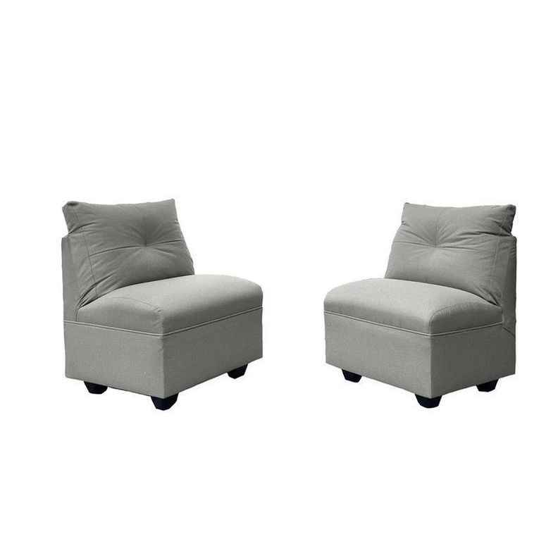 Par Butacas Mateo Chenille Gris Pata Plastica 1C-0