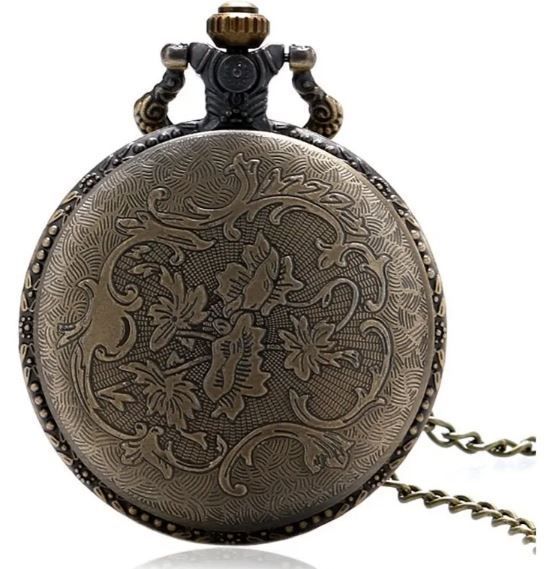 Reloj De Bolsillo Crazy Horse Con Cadena Quartz Ak55-4