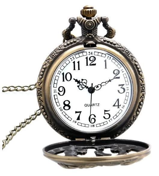 Reloj De Bolsillo Crazy Horse Con Cadena Quartz Ak55-3