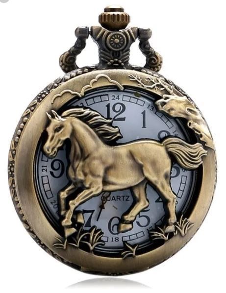Reloj De Bolsillo Crazy Horse Con Cadena Quartz Ak55-0