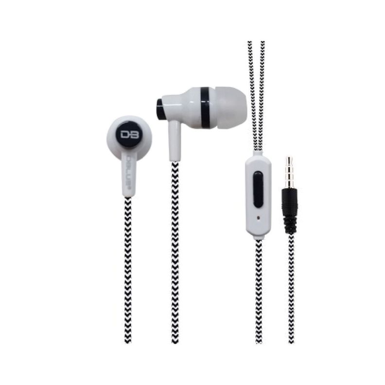 Audifonos Stereo Manos Libres Cable Textil Plug 3.5mm Blanco-0