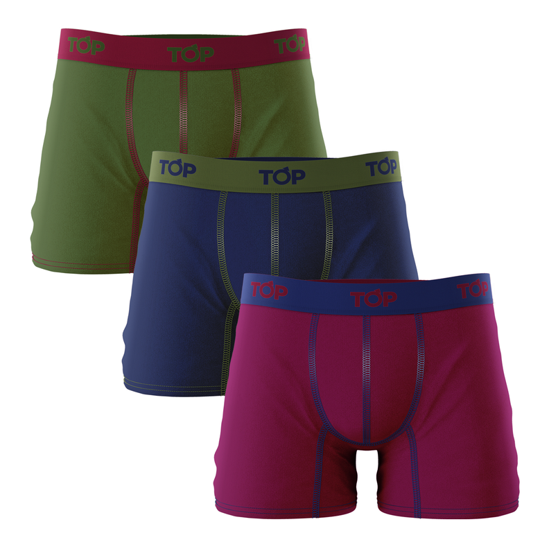 Boxer Medio Algodón Pack 3 Top C2