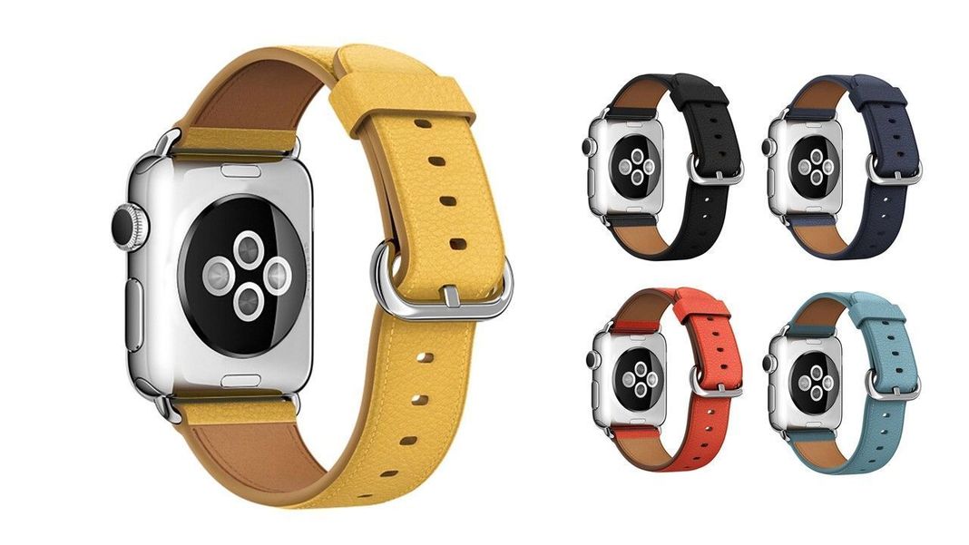 Correa Cuero Compatible Iwatch Apple Watch Mostaza 38-40-41MM-2